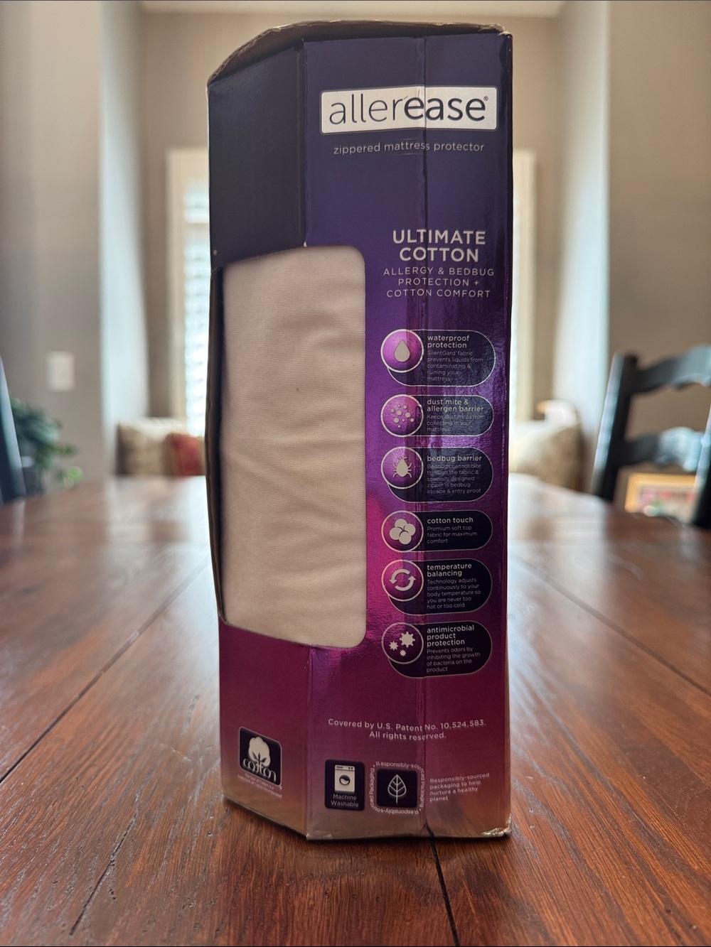 allerease Ultimate Cotton Zippered Mattress Protector Twin XL - Picture 2 of 5